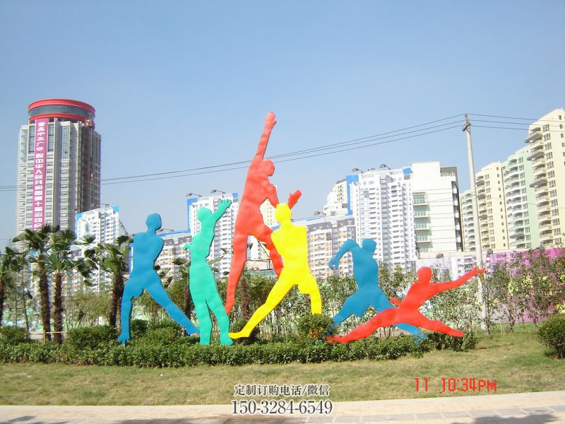 投篮雕塑，剪影工艺制作，不锈钢体育人物雕塑