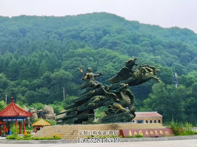 夸父逐日雕塑，铸铜神话人物雕塑
