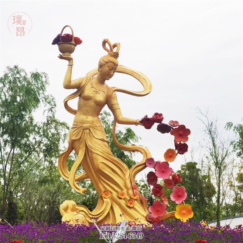 天女散花雕塑 大型城市雕塑 神话人物摆件 天女散花雕塑 大型城市雕塑 神话人物摆件